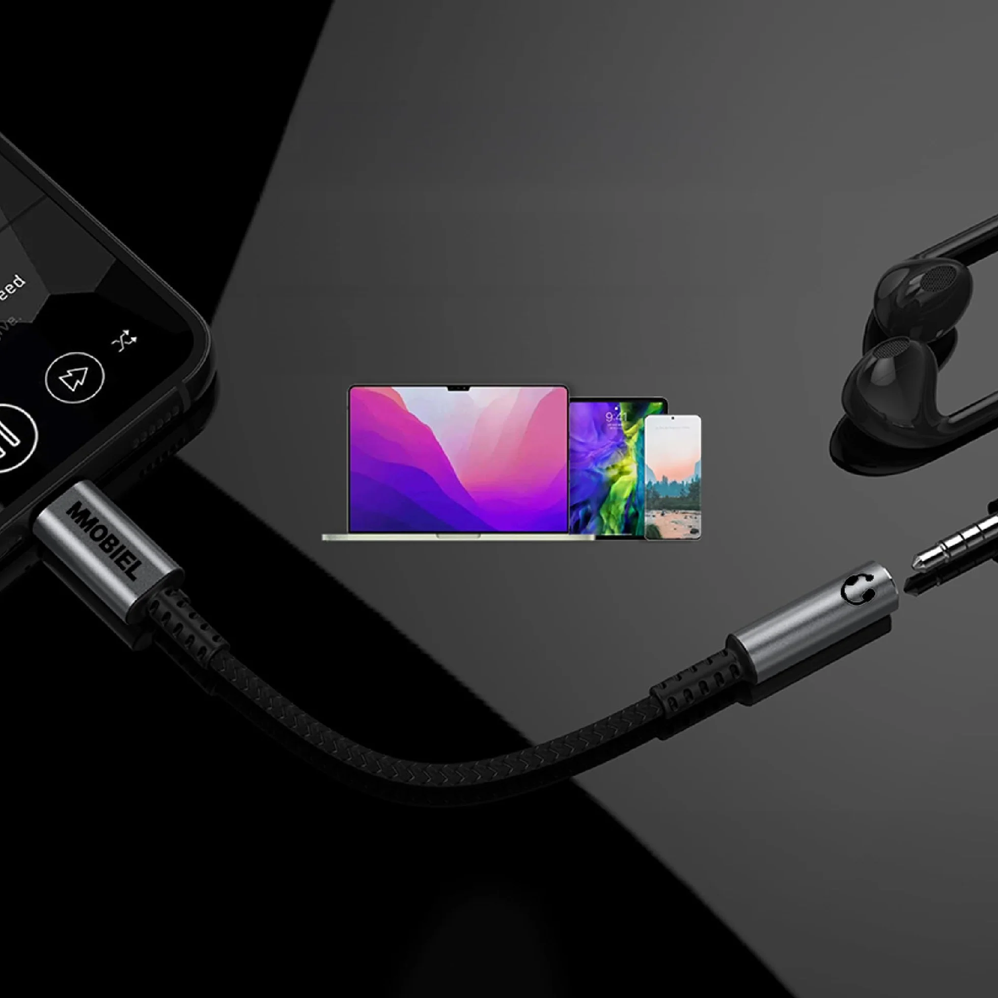 MMOBIEL Adattatore USB-C a Jack per Cuffie 3, 5mm TRRS – 32Bit/384Khz - Cavo Adattatore da USB-C ad Aux Compatibile con Samsung S26 S25 S24 S23, iPad, iPhone 17 16 15 e Altro – Alluminio