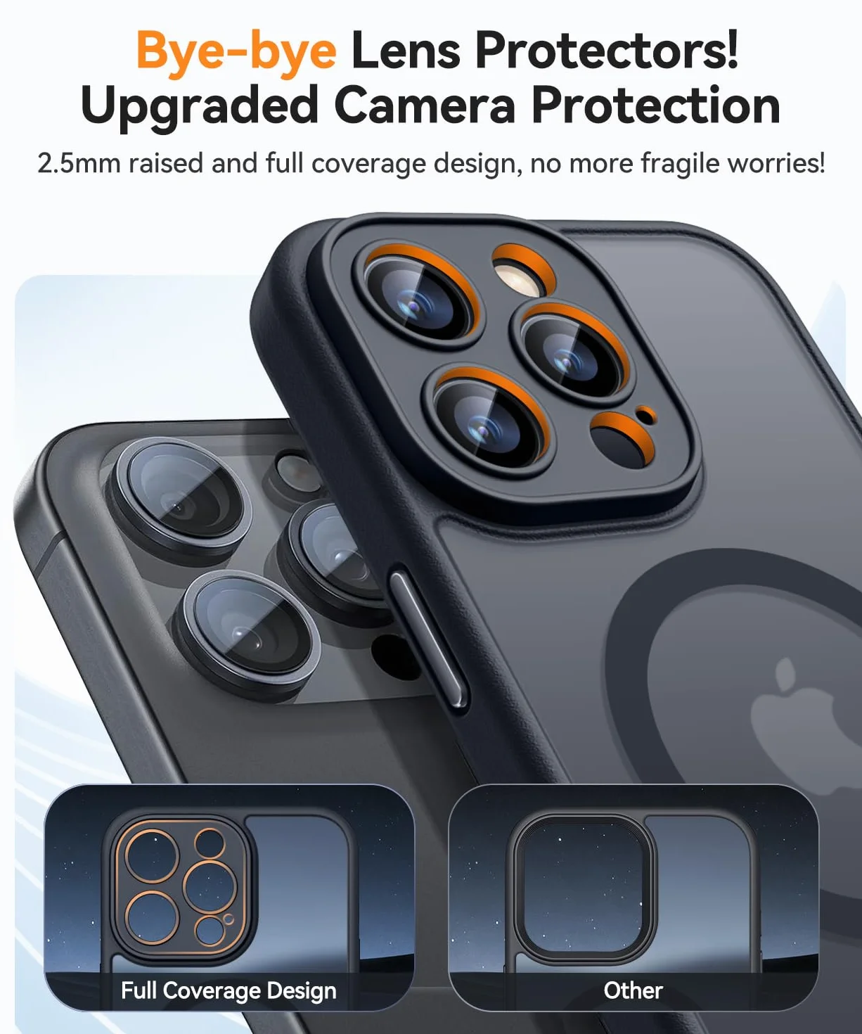 CANSHN Cover Magnetica per iPhone 15 Pro, Compatibile con MagSafe, [Protezione Completa Della Fotocamera], Custodia Traslucida Opaca Protettiva Sottile Antiurto 6,1 Pollici - Nero