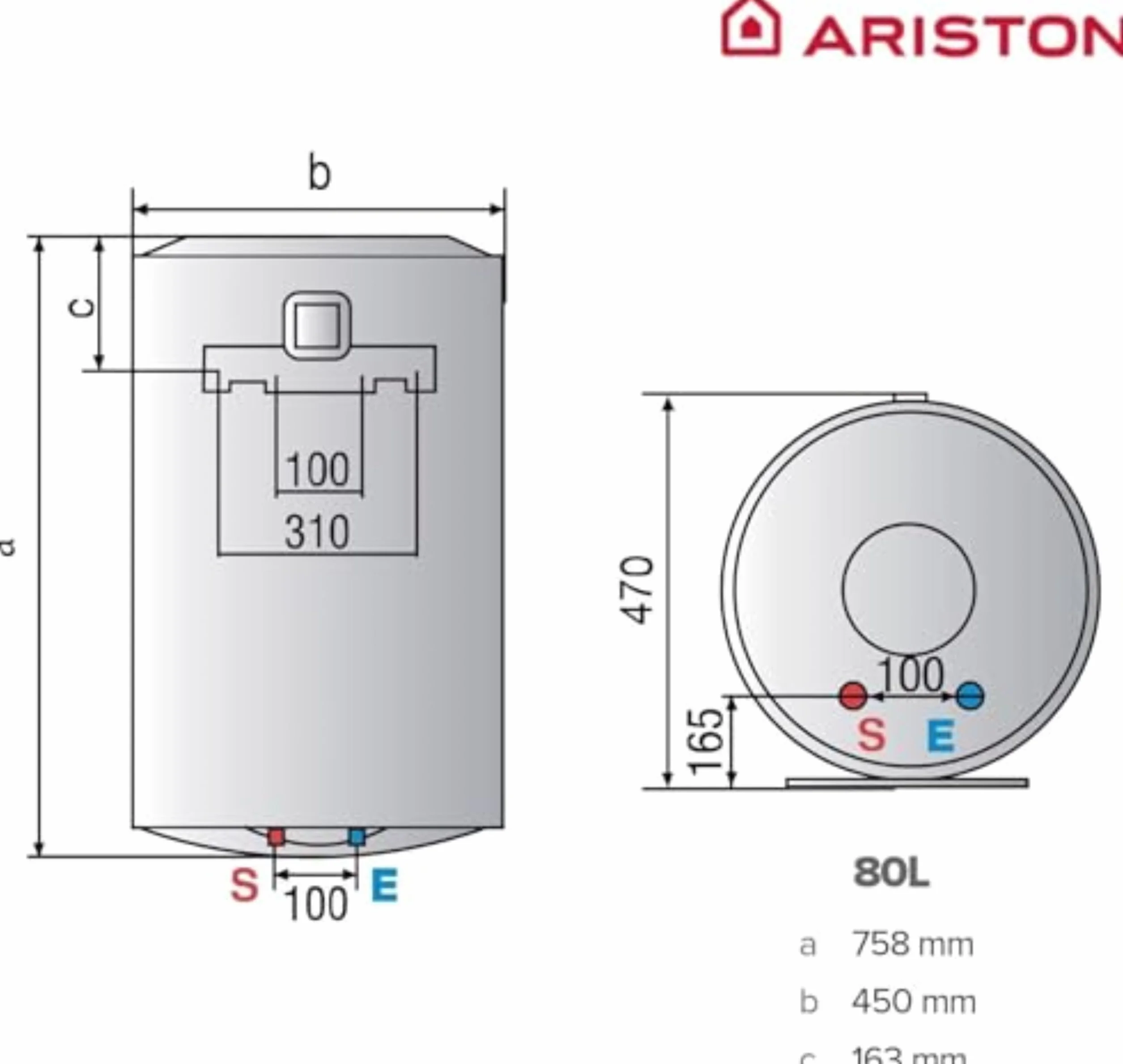 Ariston Lydos Wifi - Scaldabagno Elettrico 100 Litri Verticale con Display Touch ‎47x47x88,5cm - Boiler Elettrico con EVO-ECO e Waterplus per Risparmio Acqua e Energia, Classe B, Compatibile con Alexa