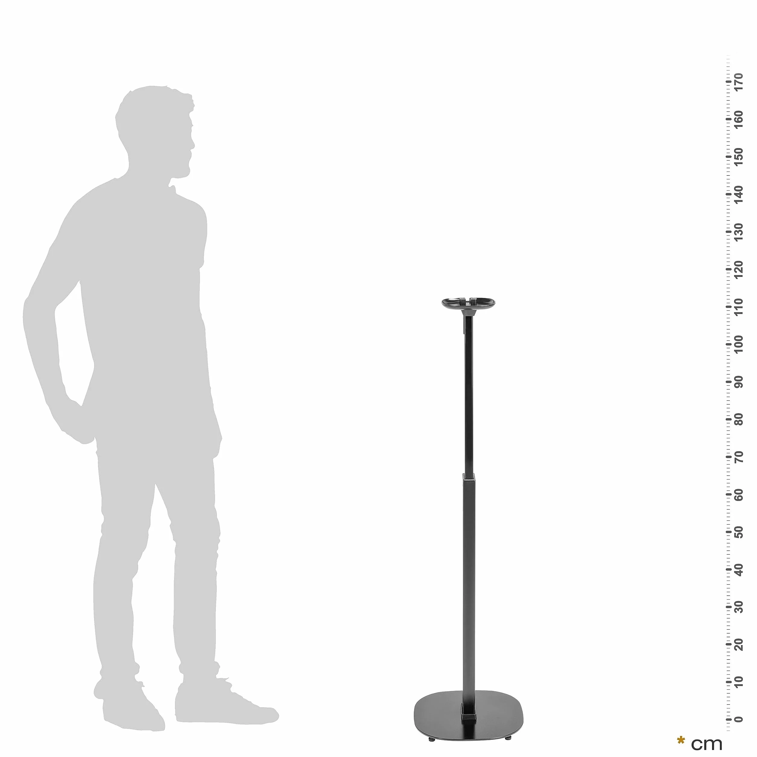RICOO Supporto per Altoparlanti LH073 Supporti da terra per casse acustiche Supporto da Pavimento per SONOS ONE (SL) Stabile Stand con Gestione Cavi Integrata 1182 x 265 x 265 mm Set di 2, Nero