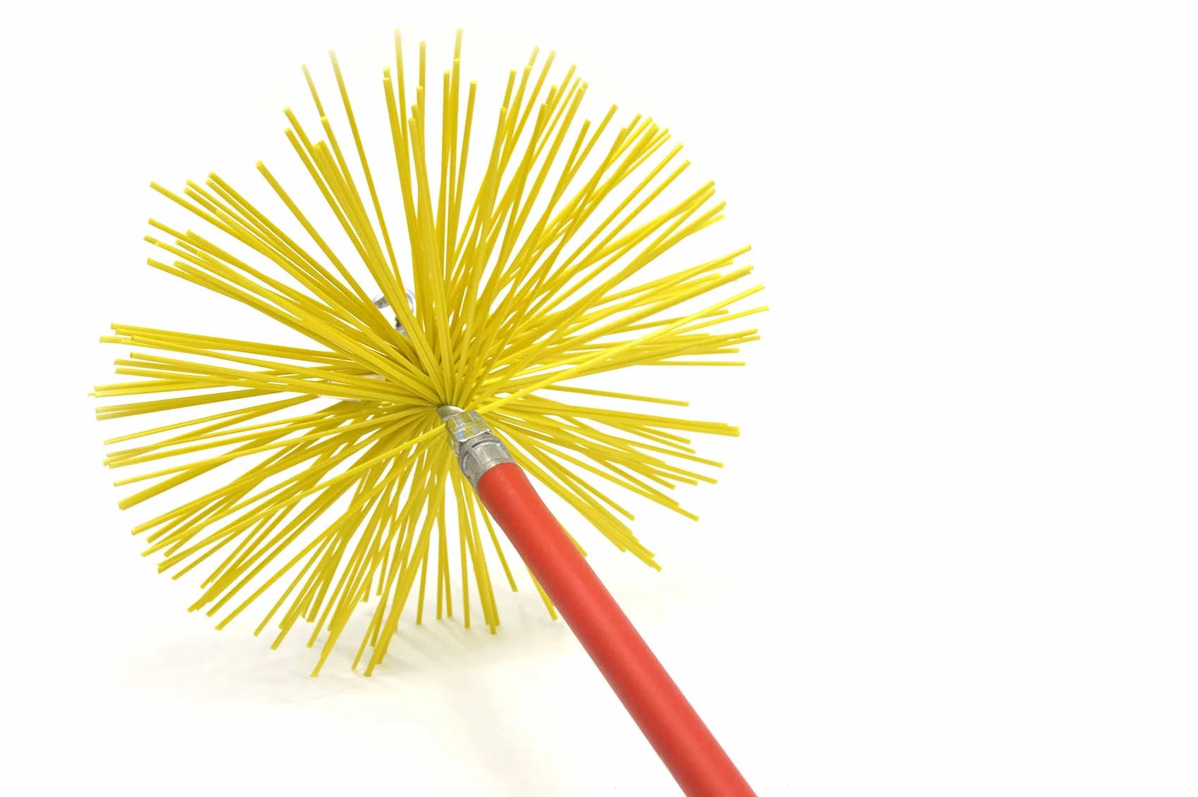 Pyro Feu 862564 Testina spazzacamino nylon 150 mm filettatura metrica 12, Giallo