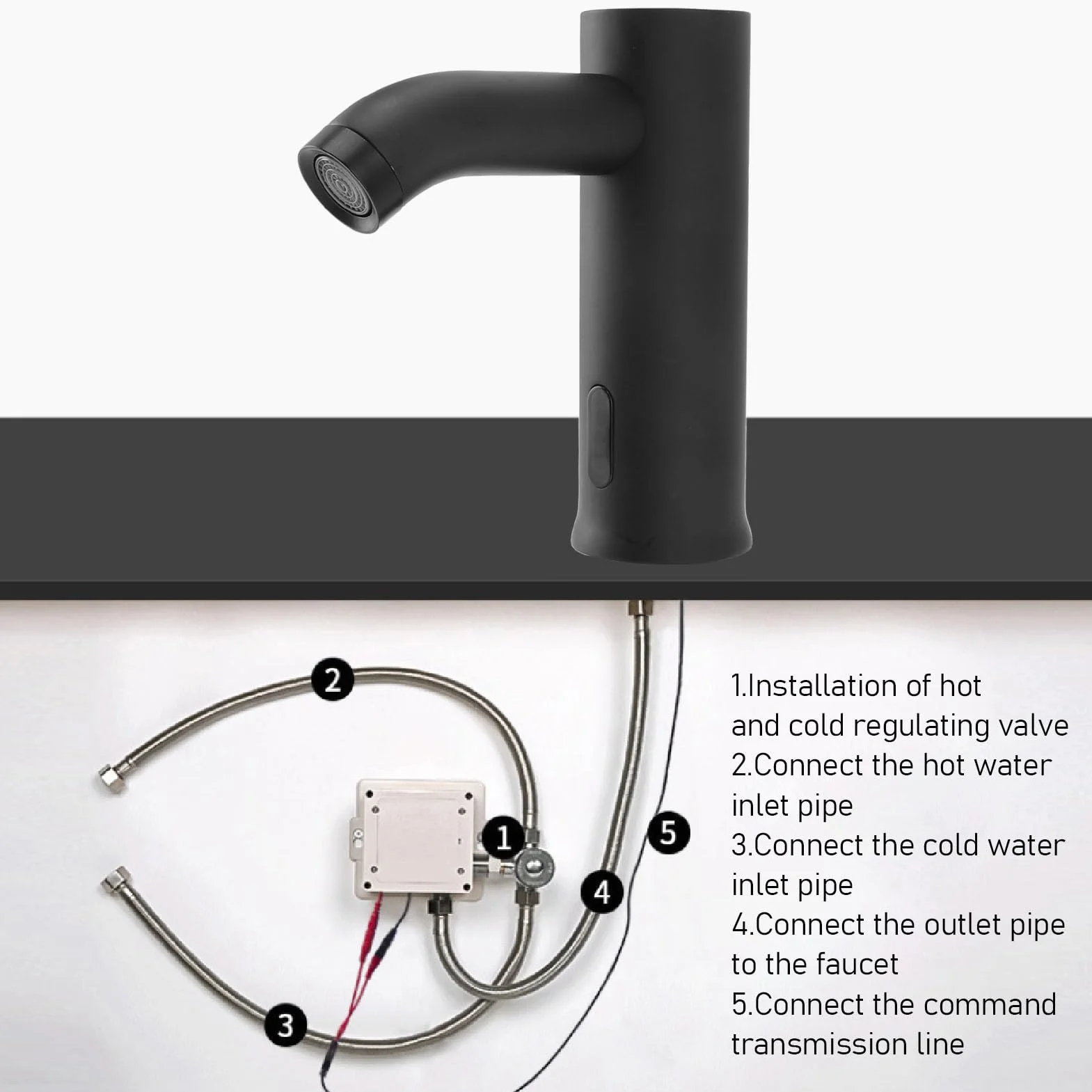 Rubinetto Lavandino Senza Touch Sensore Movimento Infrarossi Arresto Acqua Batteria