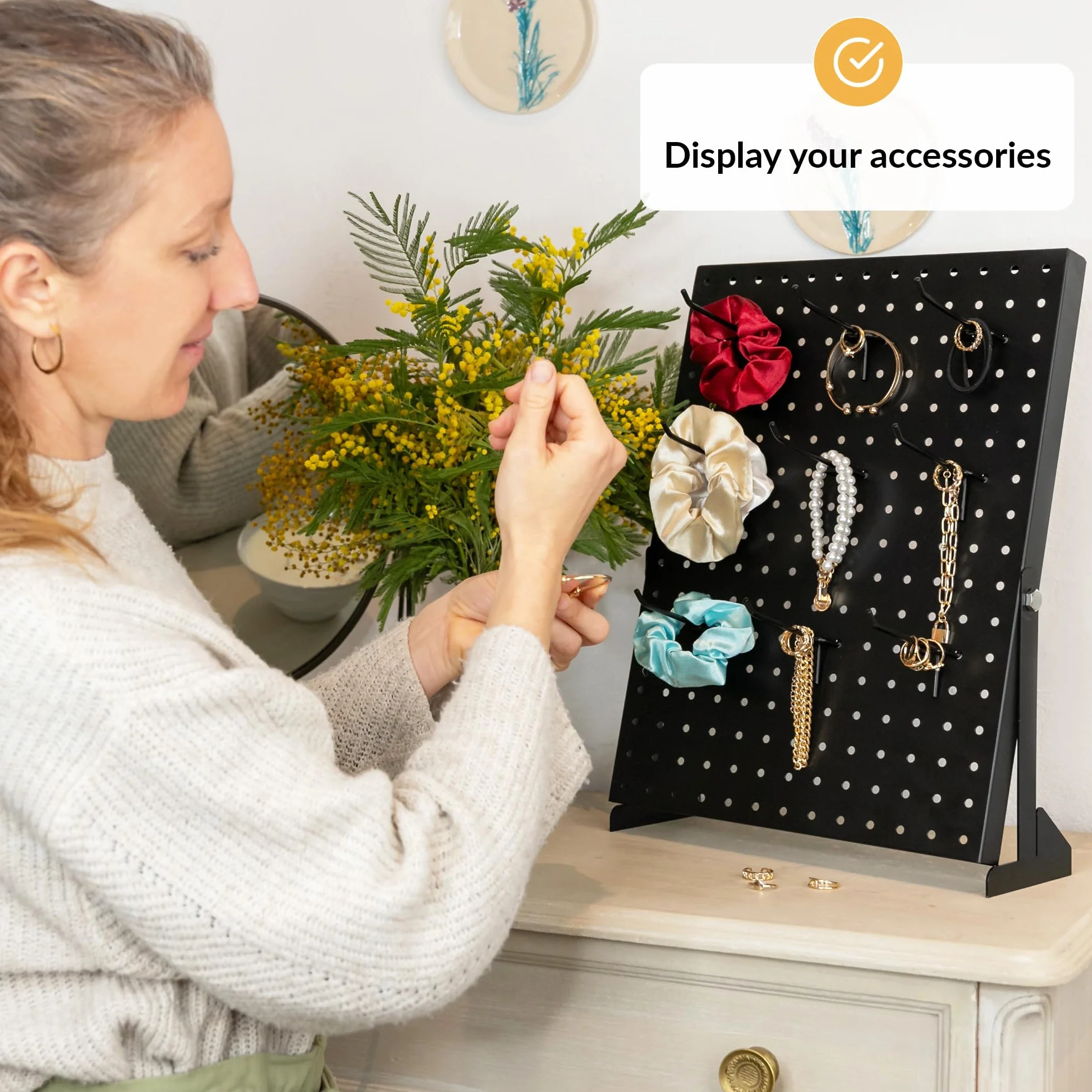 ODOXIA Pegboard Pannello portautensili Ganci neri per casa negozio ufficio