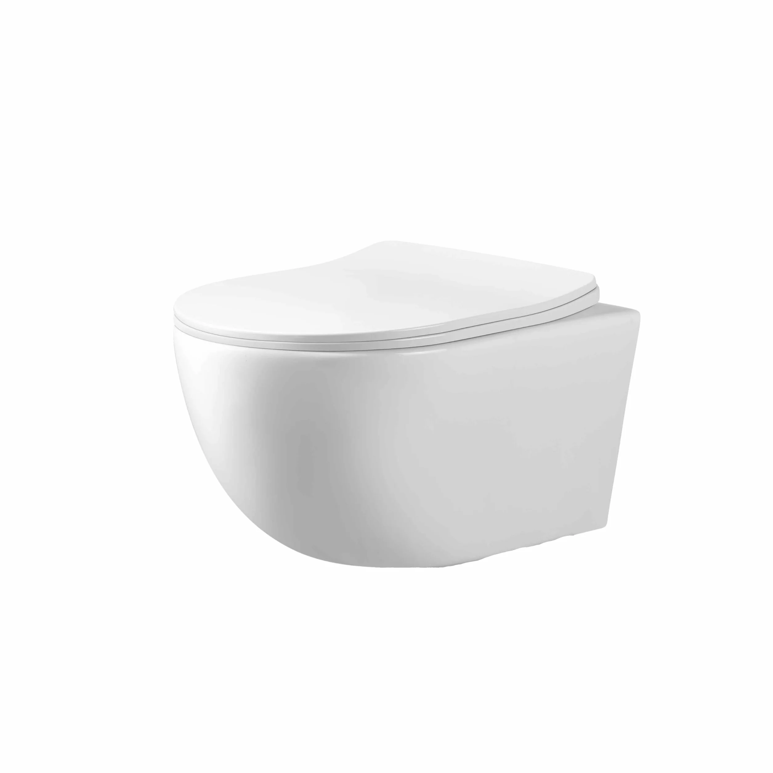 AquaUno WC sospeso senza bordo Tornado Flush 360° Toilette Rimless bianca ceramica sanitaria sedile Duroplast Soft-Close Quick-Release