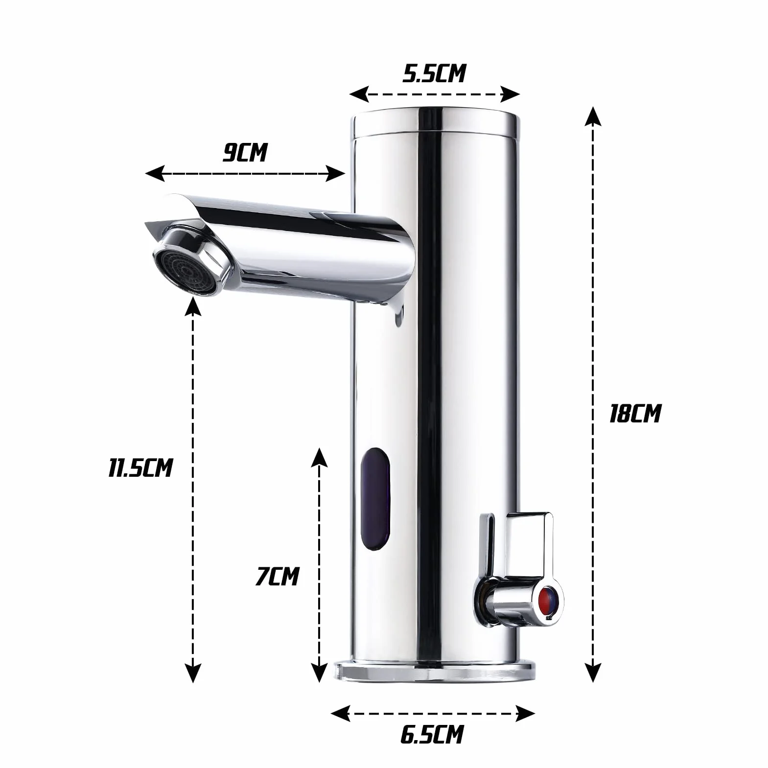 Achelous Rubinetto Automatico Lavabo Bagno con Sensore a Infrarossi Miscelatore Fredda e Calda Cromato