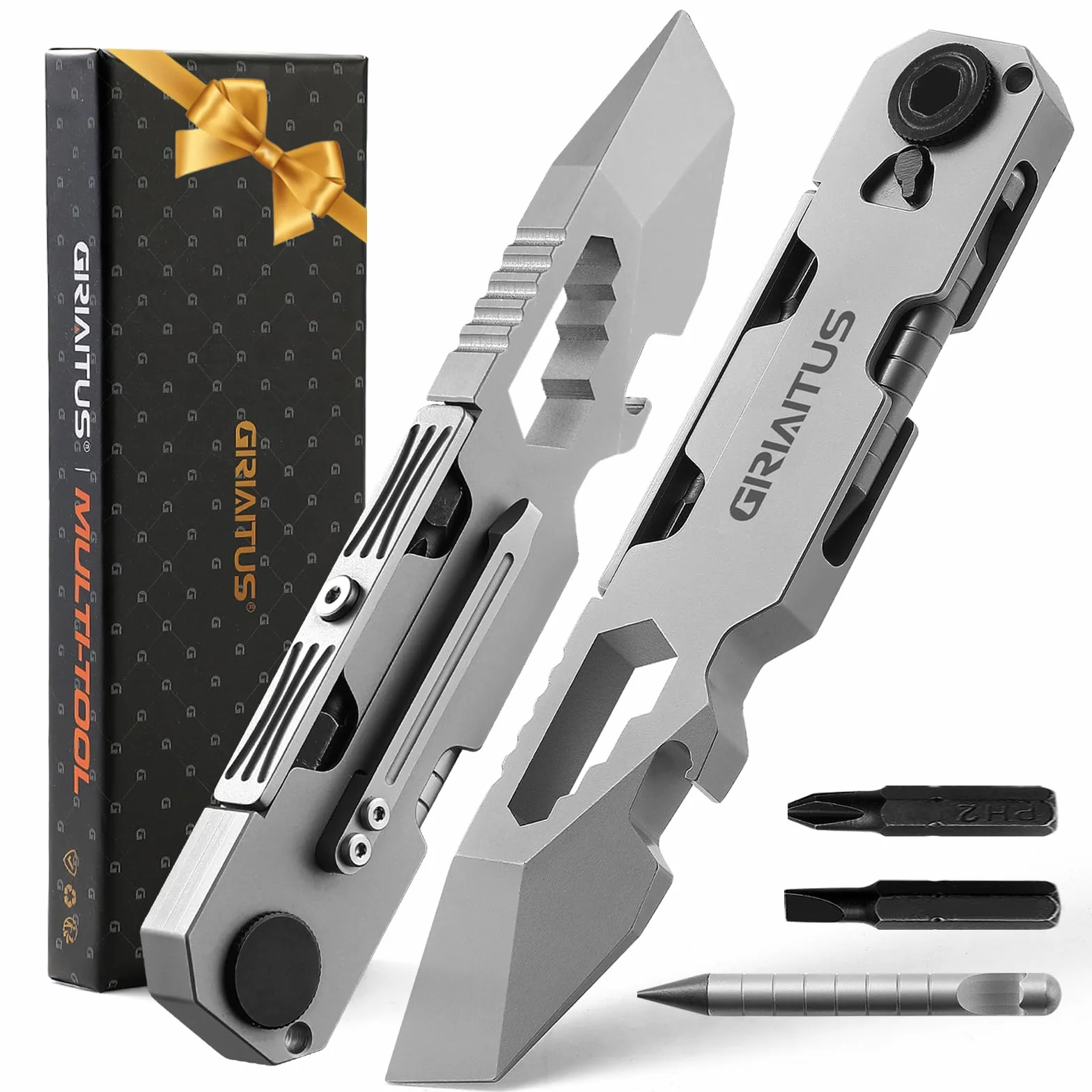 Edc Pry Bar 10In1 Multitool Idee Regalo Uomo Donna Regali Natale con Cacciavite a Cricchetto Bidirezionale E Penna Eterna, Chiavi, Piede Di Porco, Apribottiglie
