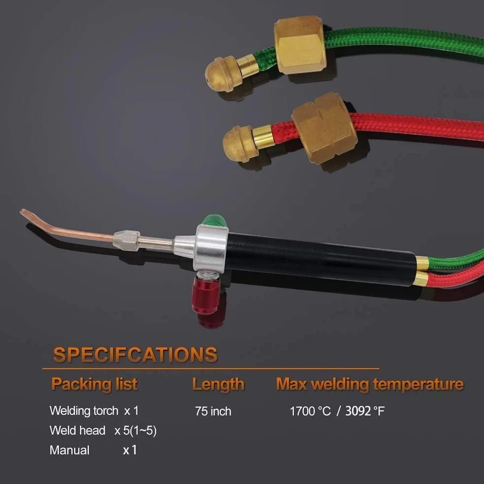 Kit Torcia per Saldatura a Gas Mini Cannello con 5 Punte per Alta Temperatura Riparazione Gioielli