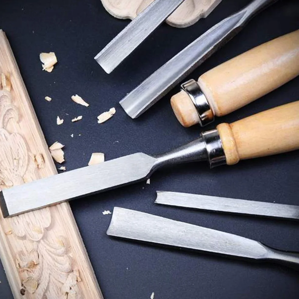TIMESETL Scalpelli per Legno 12 Pezzi con Lime e Olio di Pietra, Coltello per Intagliare il Legno