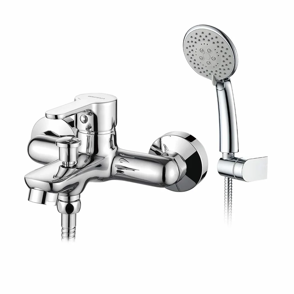 GRIFEMA PORTO-G13003 Miscelatore Monocomando Esterno per Vasca/Doccia G1/2 Pollici, Flessibile Acciaio Inox 1,5 m, Doccetta 5 Vie, Cromo
