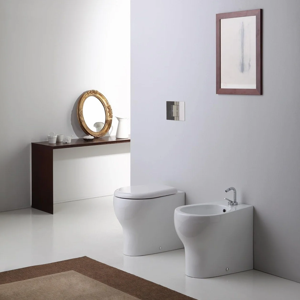 Kiamami Valentina - Sanitari Bagno A Terra Scarico Traslato Design Moderno Modello Soave