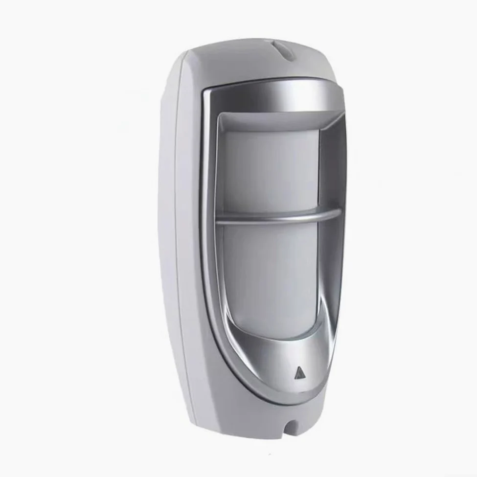 Rilevatore di movimento PIR cablato per esterni, ampia gamma di 12 m, con sensore a infrarossi, uscita relè per allarme di sicurezza da giardino, grigio, 176 mm