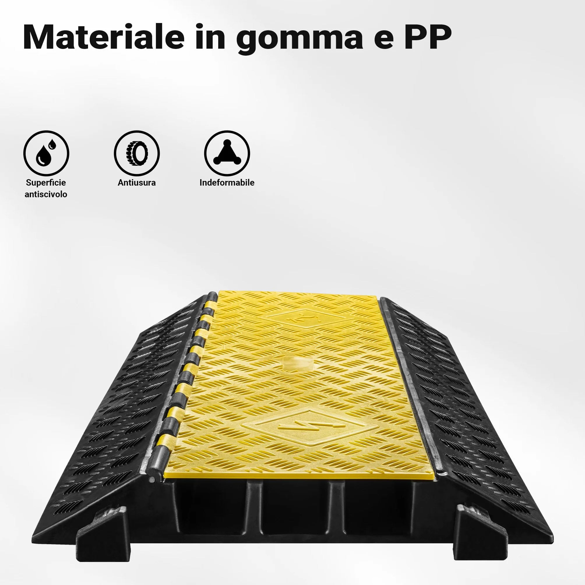 Wiltec Canalina passacavi carrabile 930x490x80mm 3 canali max 30 t Pedana copricavo