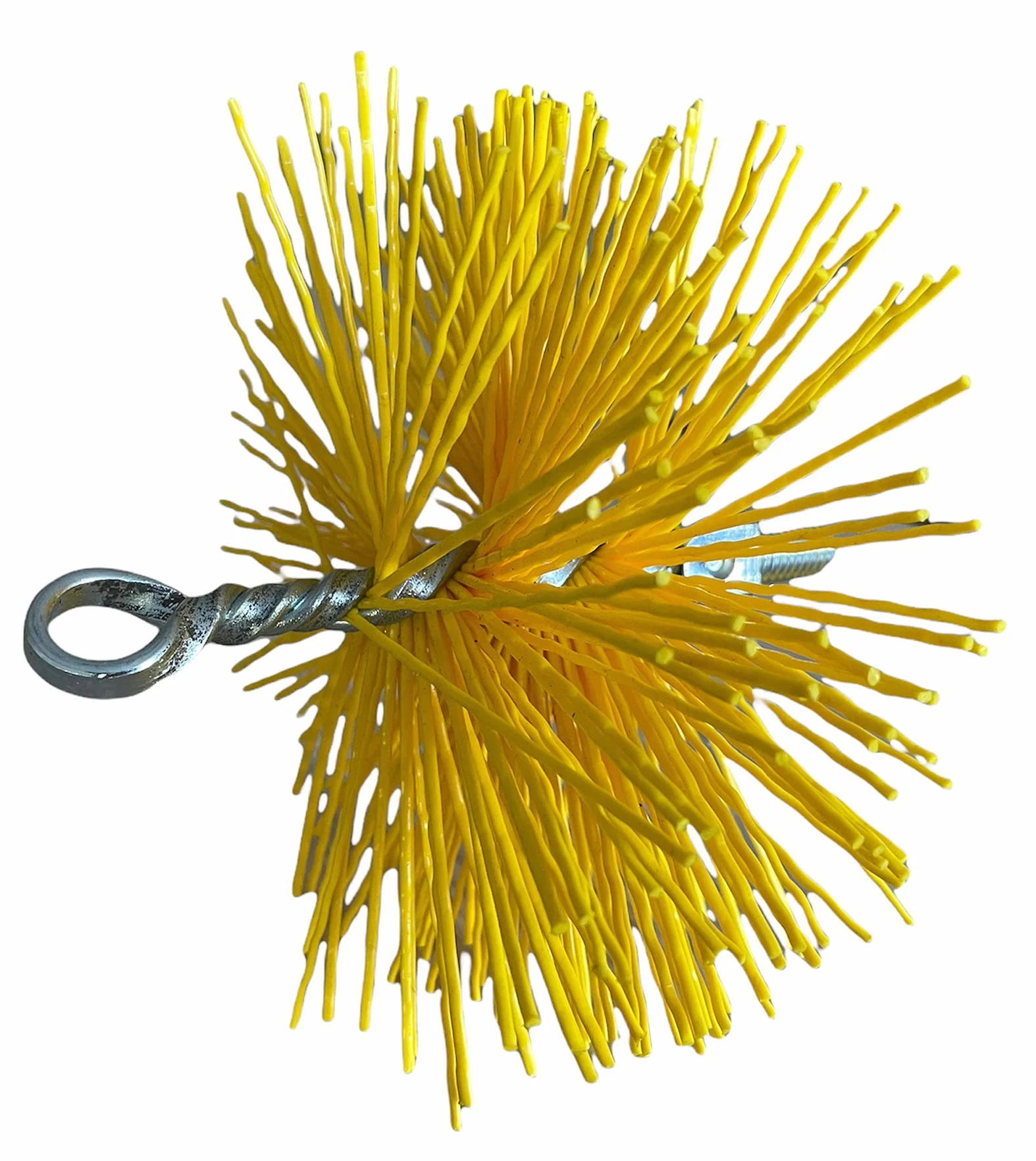 Kit Spazzacamino Pulizia Canne Fumarie Scovolo Tondo in Nylon da 20 Prolunga con molla e con manico Aste filettate estensibili e modulabili fino a 6 metri Guanti in OMAGGIO