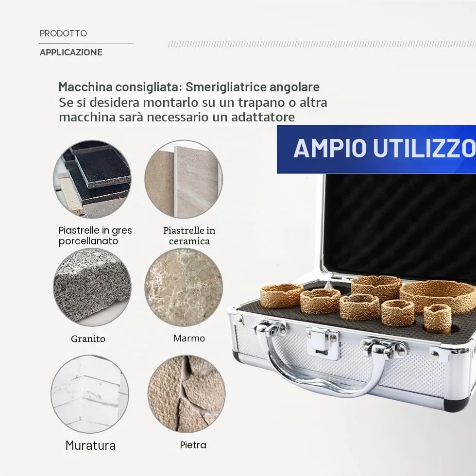 SHDIATOOL Punte diamantate M14 50mm per gres porcellanato ceramica granito marmo
