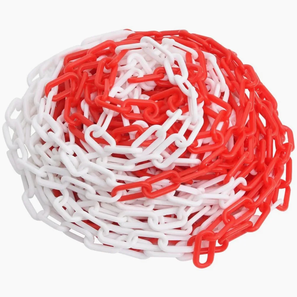 vidaXL Catena Segnaletica Rossa e Bianca 100 m Ø8 mm in Plastica