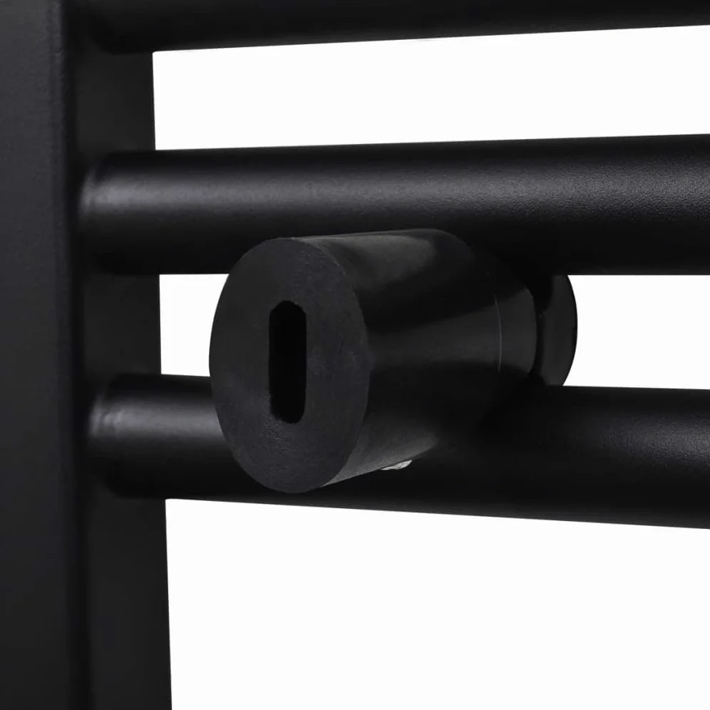 vidaXL Radiatore Centrale Portasciugamano Curvo Nero 480 x 480 mm