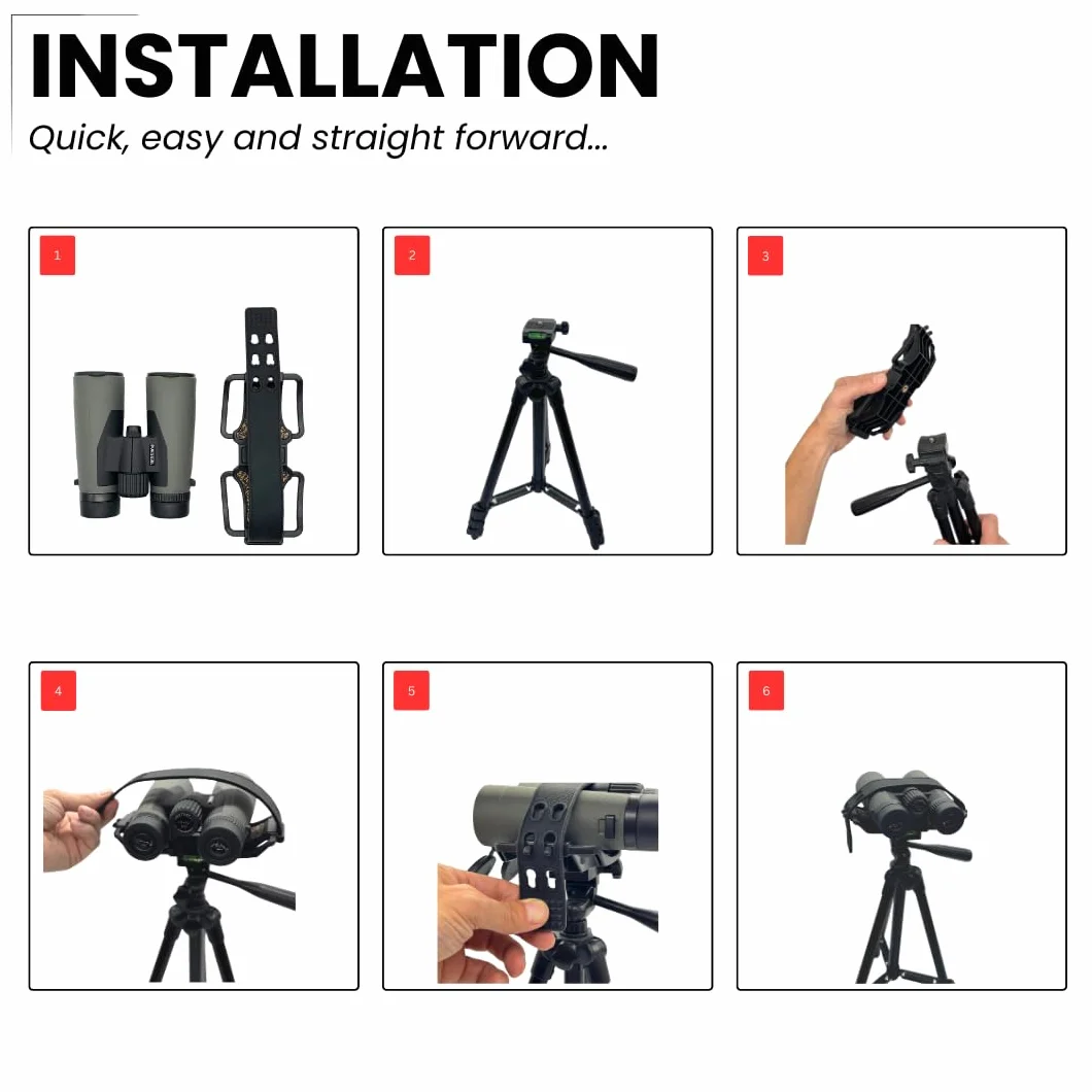 PURSUAL Adattatore universale per binocolo, 1/4-20, compatibile con tutti i treppiedi