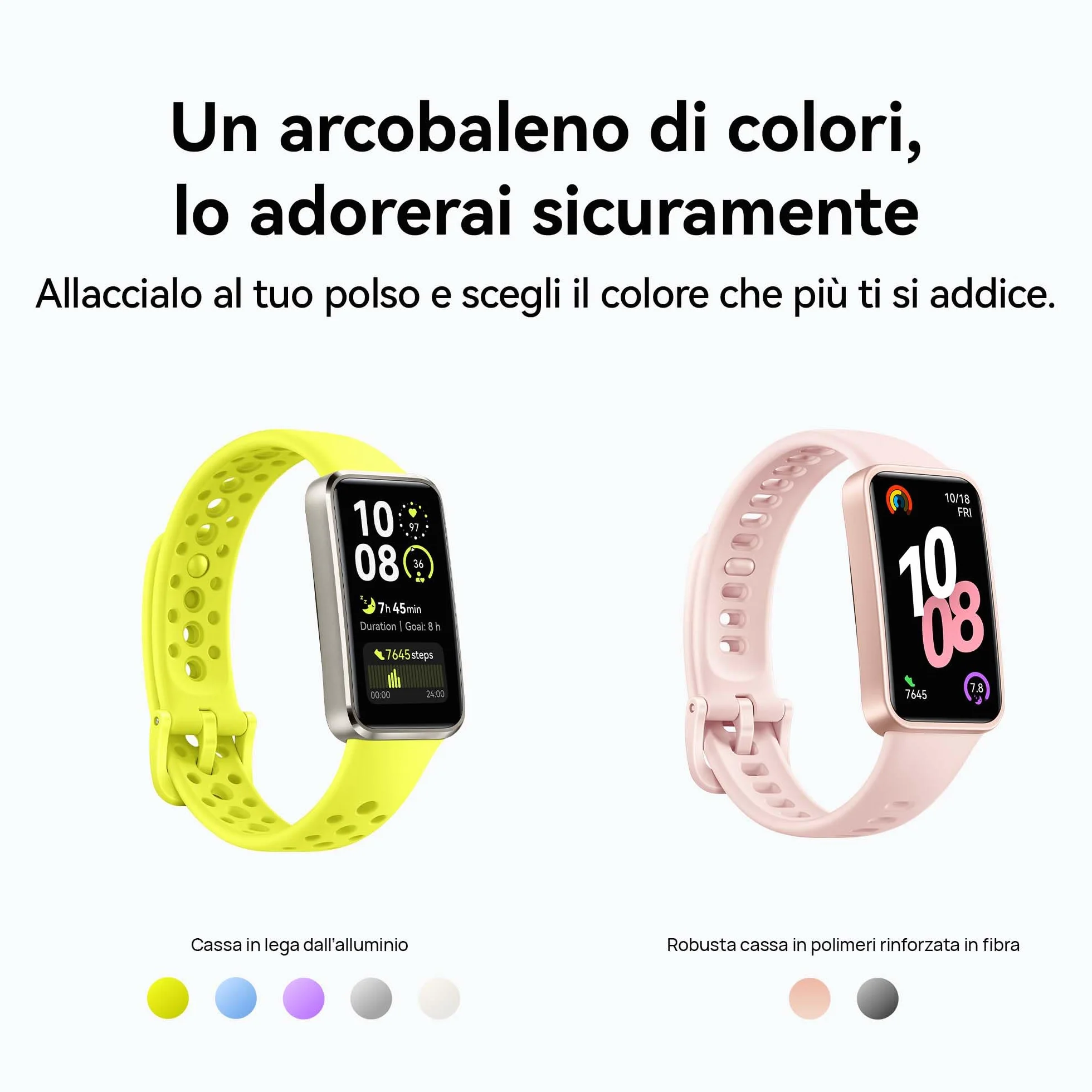 HUAWEI Band 10 Smartwatch, Monitoraggio del Fitness Tramite AI, Analisi Avanzata del Sonno, Variabilità della Frequenza Cardiaca Media Durante il Sonno e Approfondimenti, 14 Giorni, iOS & Android