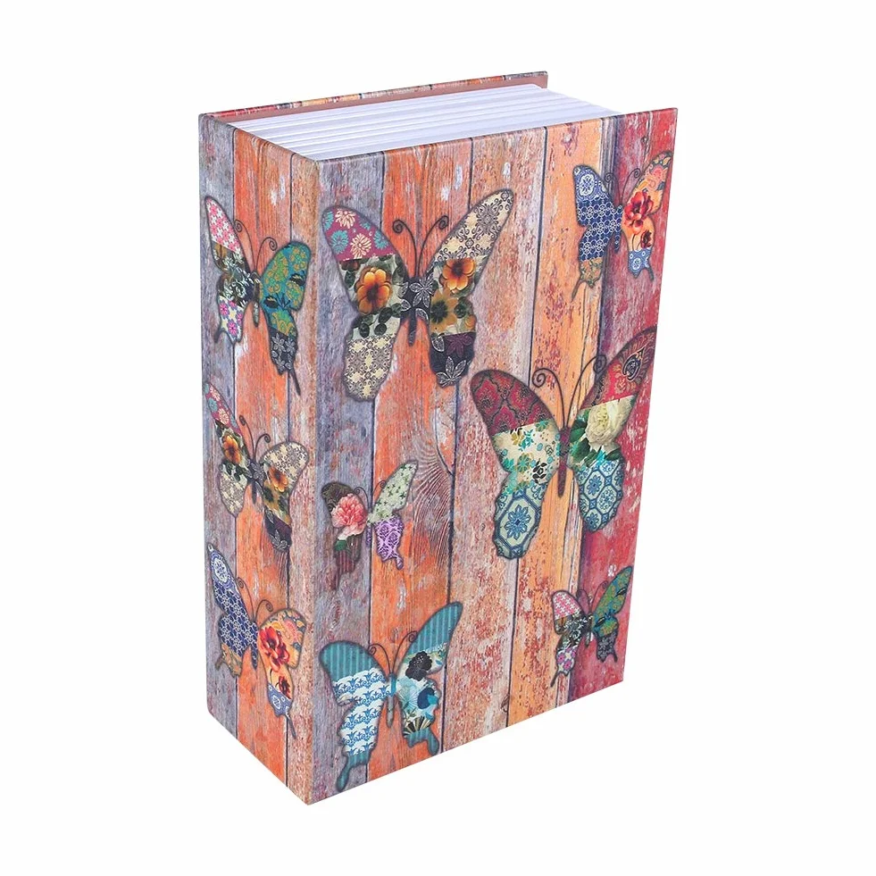 OUKENS Cassaforte per Libri di Deviazione, Cassetta di Sicurezza Segreta per Libri di Dizionario, Cassetta di Sicurezza con Combinazione di Diversione per Gioielli per La Casa(Butterfly)