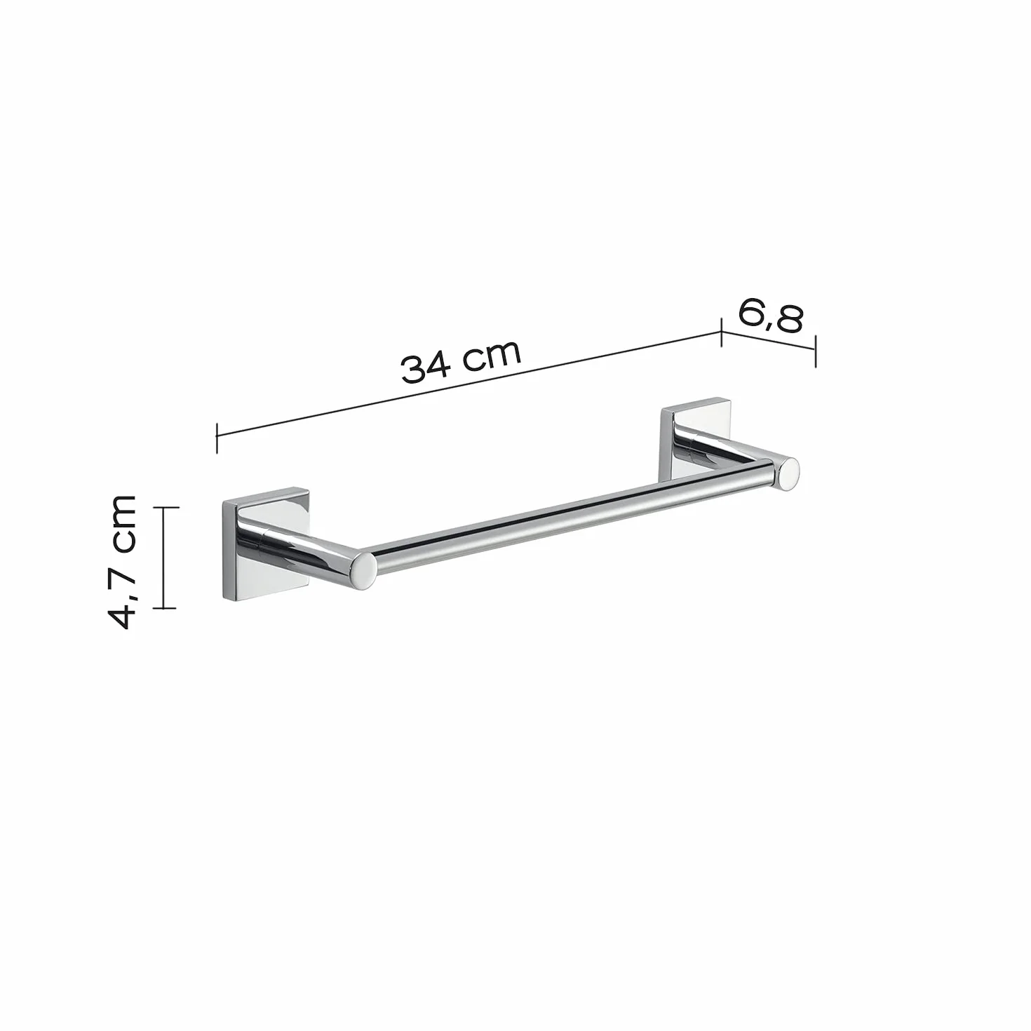 Gedy Manila Porta Asciugamani 30 cm Cromo Acciaio Inox 304
