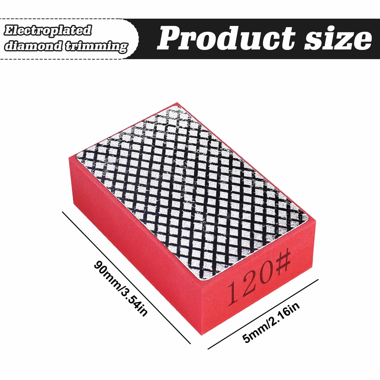 Diamantati Blocchi Abrasivi 5 Pezzi Mano Levigatura Pad Grana 60-1000 per Piastrelle Cemento Vetro Marmo