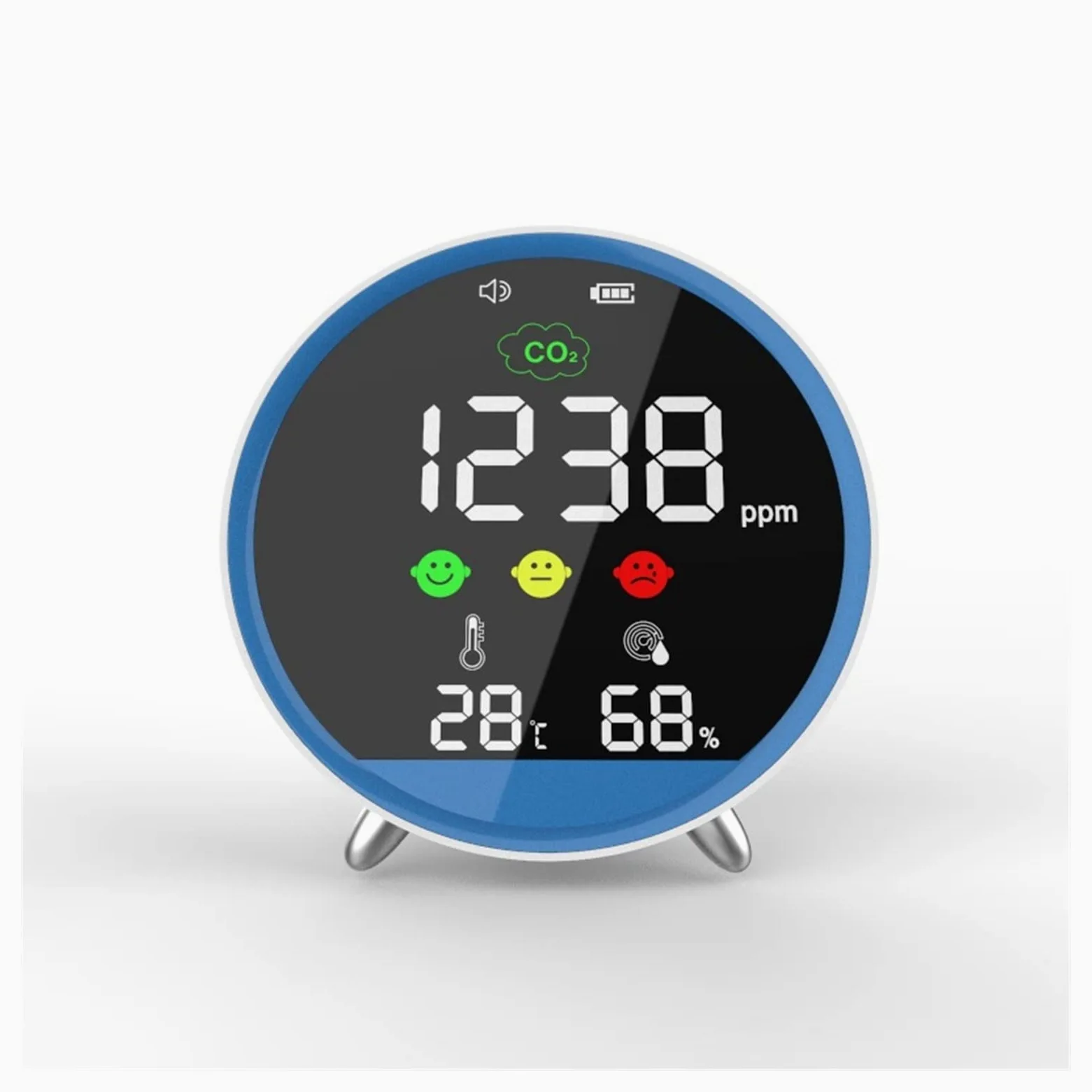 Monitor gas, rilevatore perdite gas, Rilevatore di anidride carbonica CO2 Rilevatore di qualità d-ell'aria della temperatura e de-ll'umidità del rivelatore CO2 Allarme di concentrazione per casa, camp