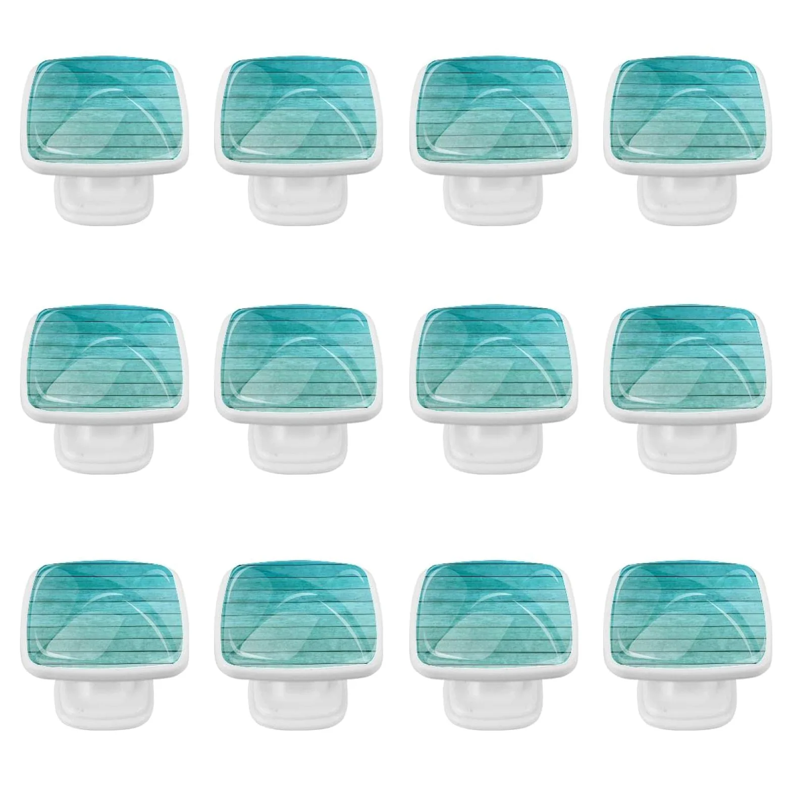 TBOUOBT Confezione da 12 pomelli per mobili, pomelli per comò, pomelli per cassetti, pomelli per mobili da cucina, pomelli per armadi e cassetti,Tavola di legno verde blu sfumato oceano