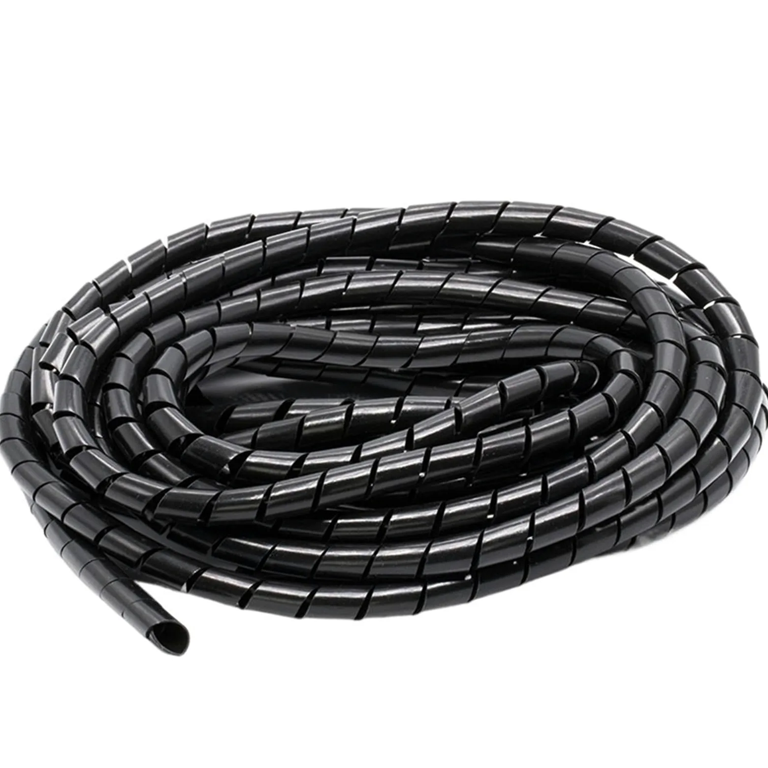 Manicotto per cavo a spirale, 3 metri, guaina protettiva per tubo di avvolgimento da 3 mm, 4 mm, 5 mm, 6 mm, 8 mm, 10 mm, nero (ID6 mm, nero, 3 metri)
