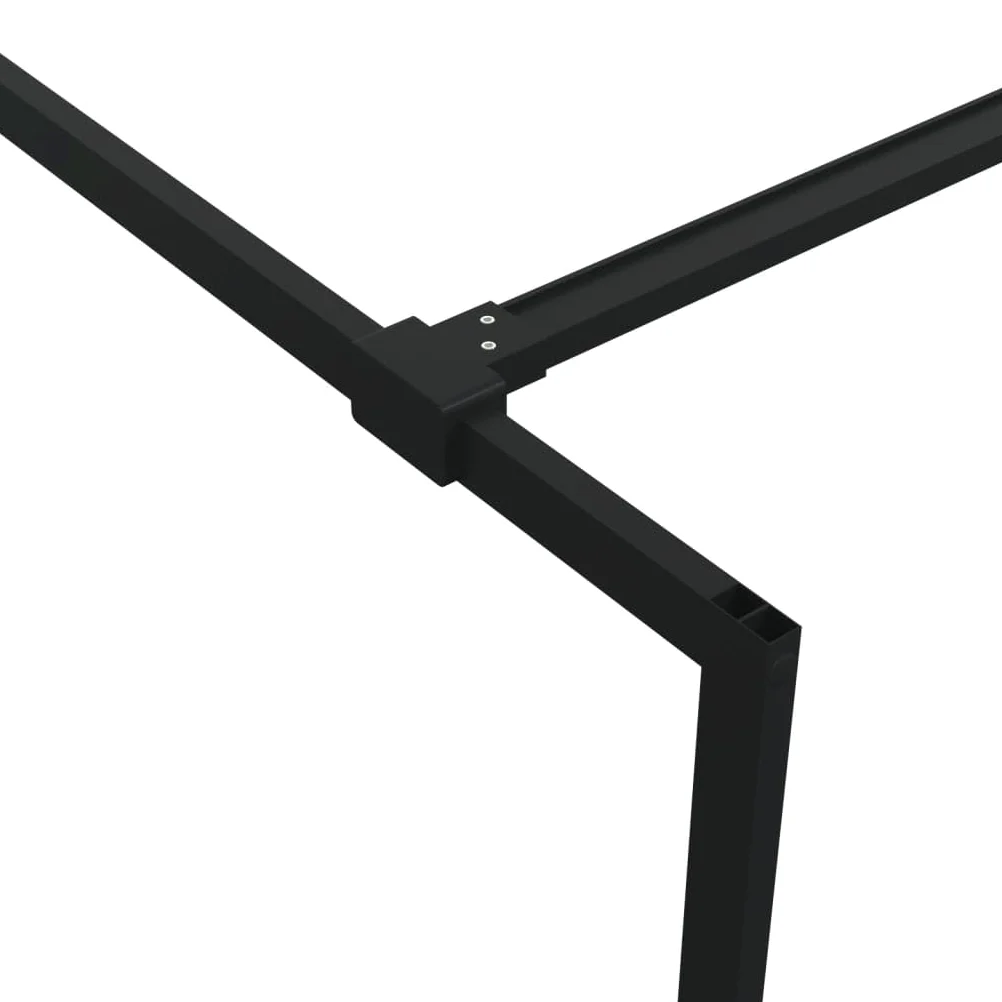 Parete doccia per doccia a pavimento, nero, 80 x 195 cm, vetro ESG trasparente, telaio in alluminio con asta di supporto, paraspruzzi e profilo regolabile, per doccia Walkin, vasca da bagno