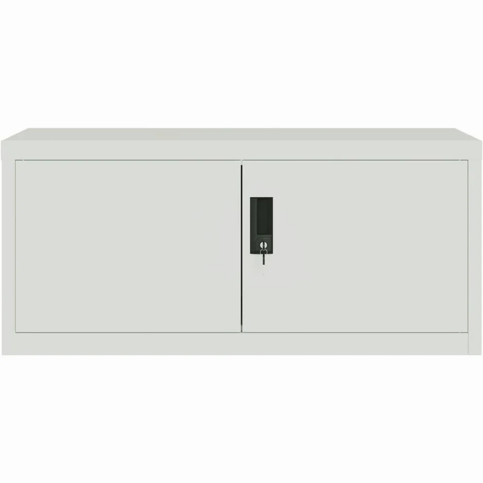SYDE Raccoglitore in acciaio grigio chiaro, 90 x 40 x 110 cm | Con serratura, ripiano regolabile, verniciato a polvere, fissaggio a parete incluso
