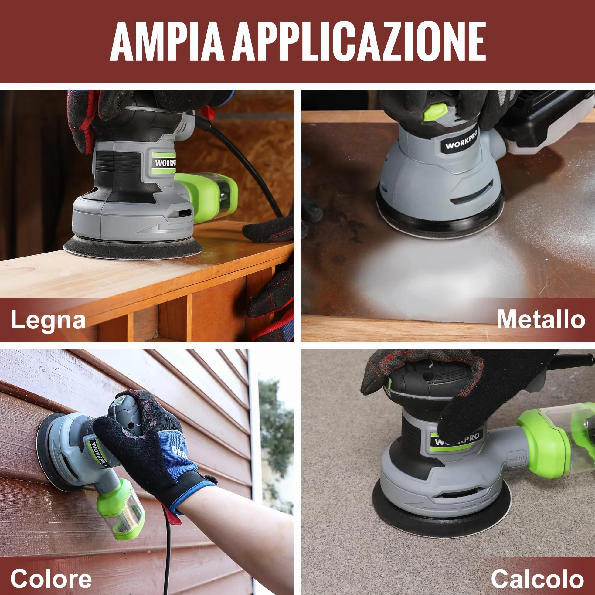 WORKPRO 150 Pezzi Dischi Abrasivi 125mm Carta Vetrata per Legno Grana 60-600