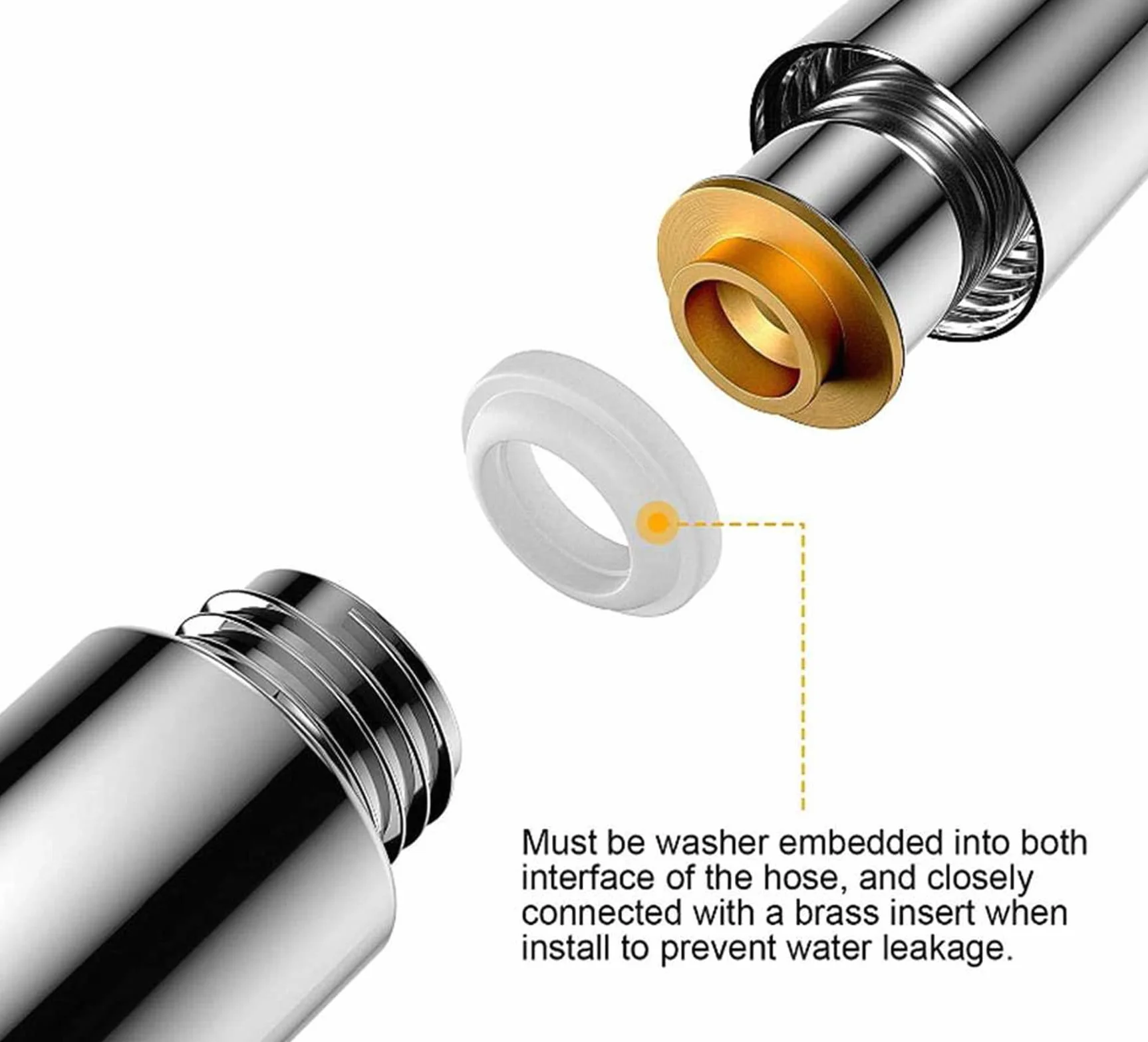 RUIXUE ® Tubo Doccia 3 Metri,Tubo doccia Flessibile, attacco universale standard G1/2, flessibile e senza pieghe, superficie elettroplaccata facile da pulire.