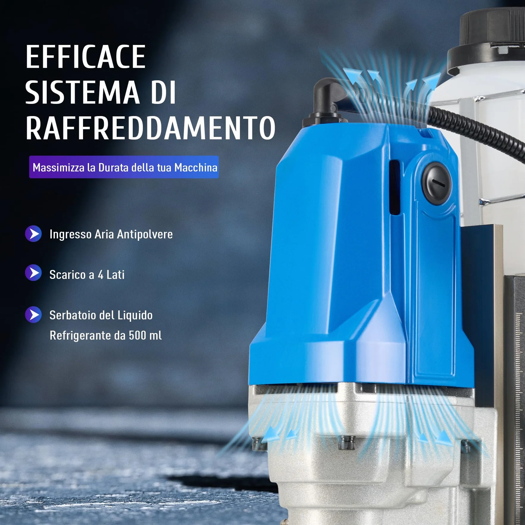 ZELCAN 1100W Trapano Magnetico Elettromagnetico Portatile 1200N 40 mm, Profondità 50 mm
