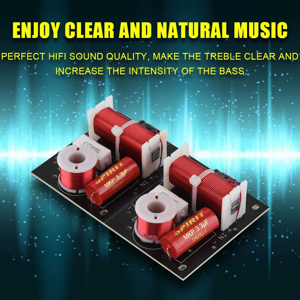 Zerone 2Pcs Divisore per Frequenza Altoparlanti 2 Vie Treble/Bass 2 Unità 2 Unità Hi-Fi Crossover Filtro Distributore di Frequenza Modulo FAI DA TE