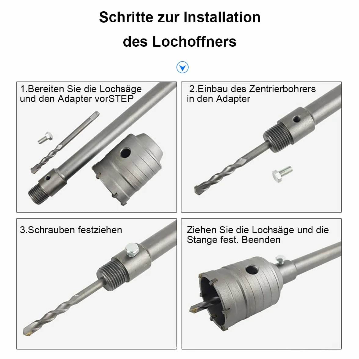 Carotatrice a Tazza per Muro Ø 105mm SDS PLUS 110mm Punta Centraggio 8mm Sega per Calcestruzzo