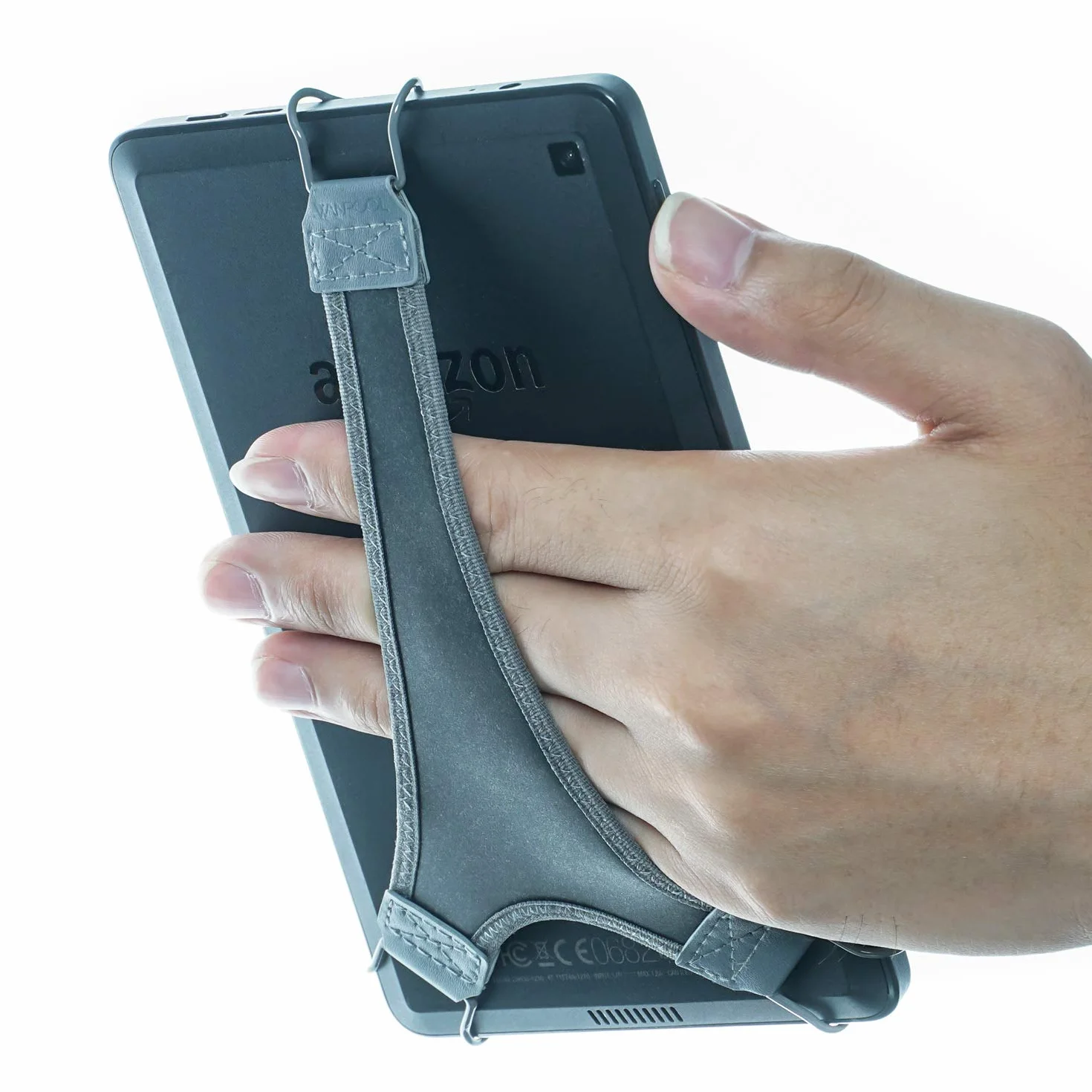 Supporto da polso con impugnatura per Kindle E-reader - Kindle e-reader 6" / Kindle Paperwhite/Kindle Voyage/Kindle Oasis/NOOK GlowLight Plus (grigio)