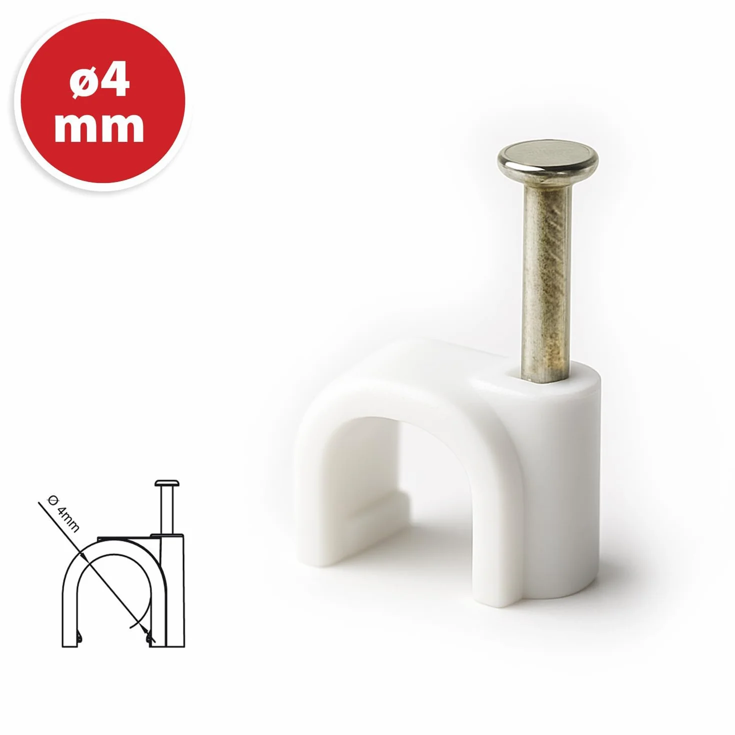 Velamp passacavo in plastica bianca 50 pezzi diametro 4 mm² copricavo tondo