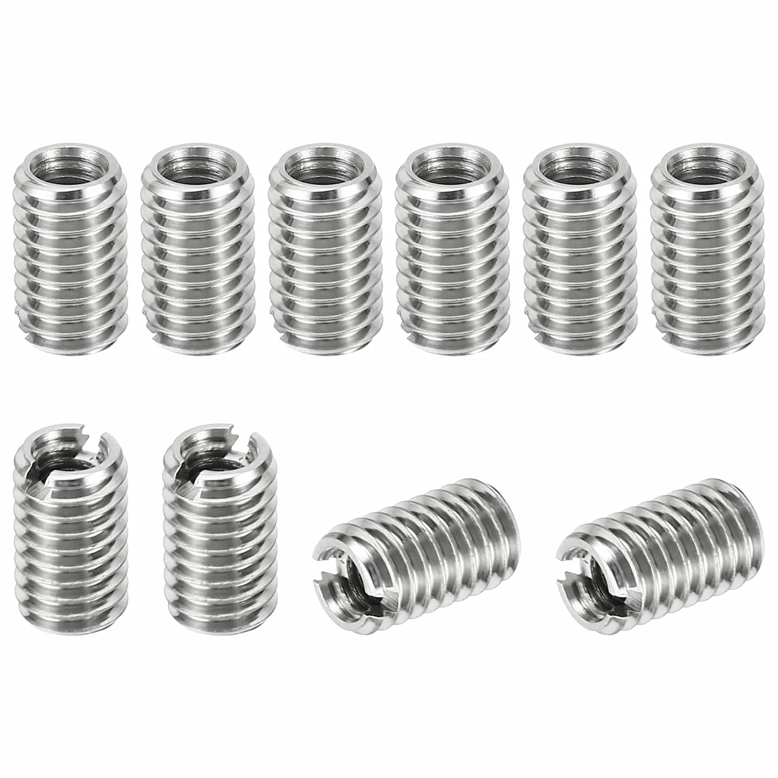 PATIKIL Inserti Filettati Adattatori Riduzione Dado, 10pz M6*1 Maschio a M4*0,7 Femmina Riparazione Inserto Dado Vite Inserto Filettato Autofilettante Acciaio Inossidabile 10mm