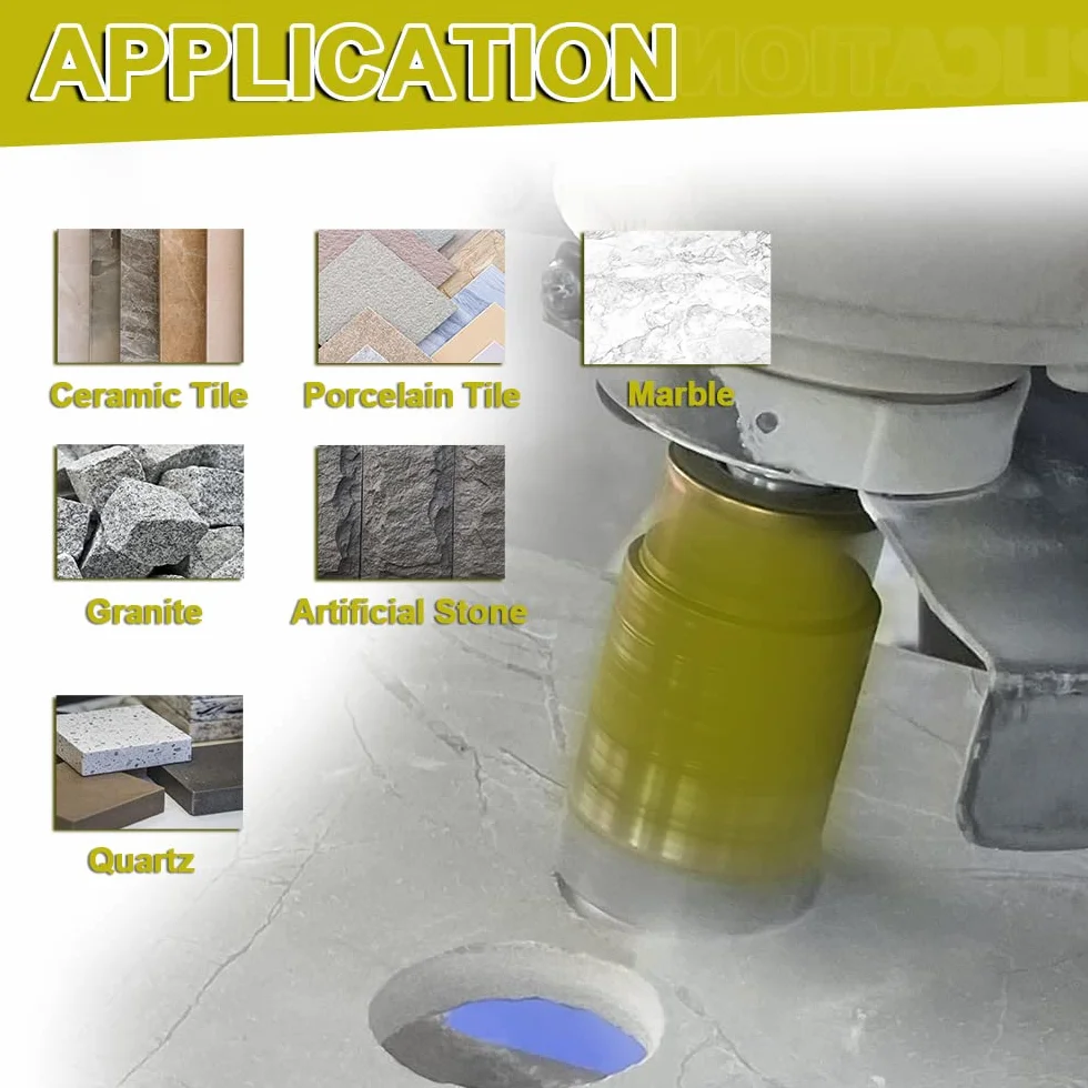 SANLEETEK Punte per Trapano Diamantate 40mm M14 Fresa Diamantata per Ceramica Porcellana Marmo Granito