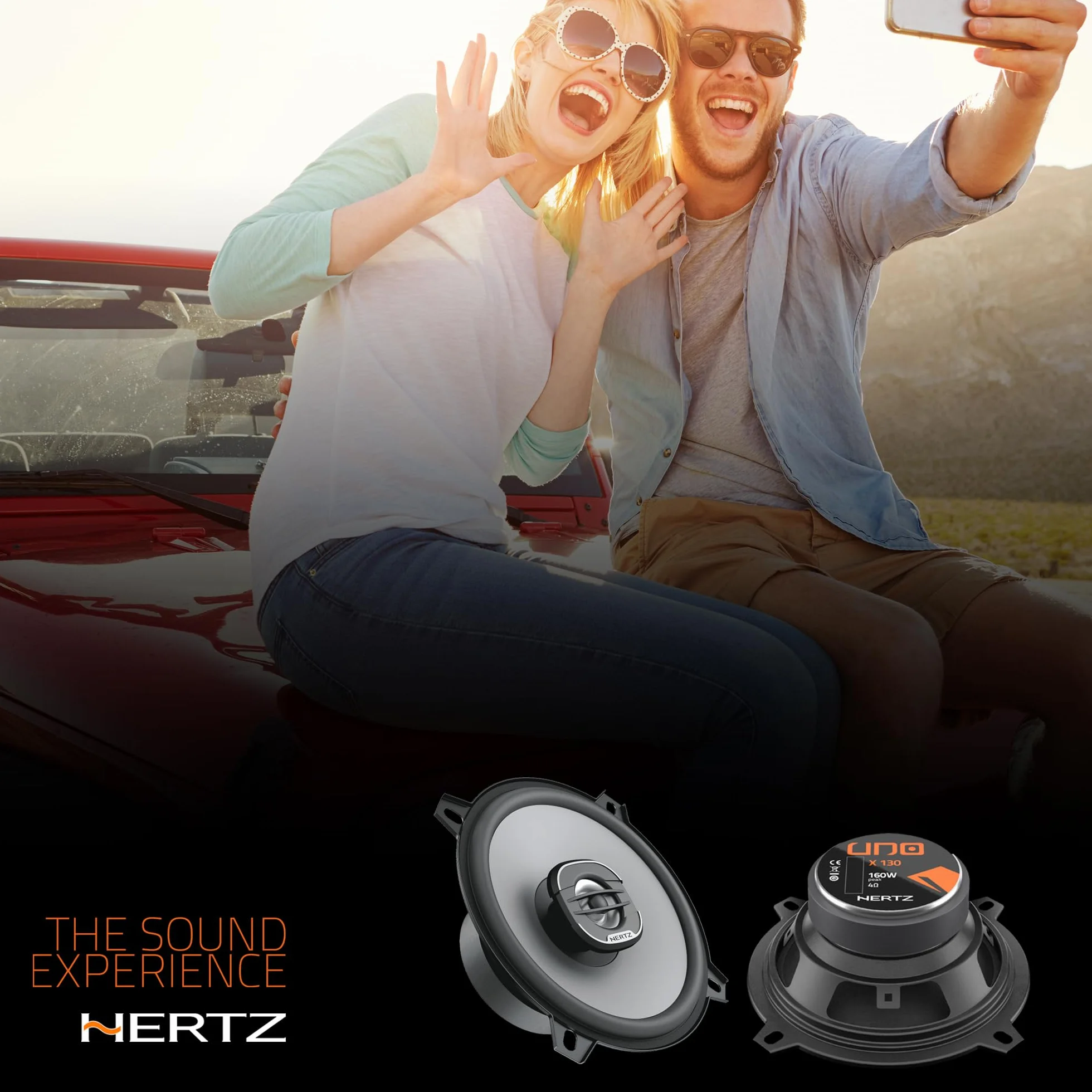 Hertz X 130 – Coppia di altoparlanti coassiali a 2 vie da 130 mm, 160W di potenza di picco, cono in polipropilene e tweeter integrato
