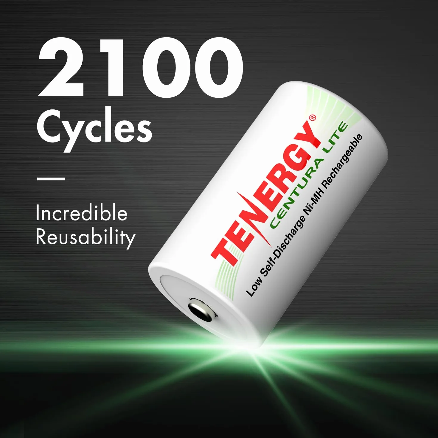 Tenergy Confezione da 4 batterie Centura Lite D Size e caricabatterie universale TN486U a 5 alloggiamenti con LCD, ingresso micro USB/tipo C