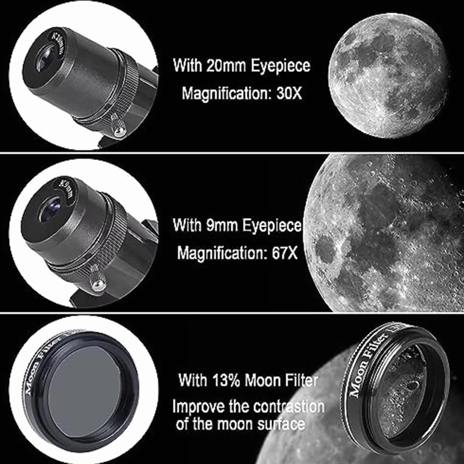 CELTICBIRD Telescopio 80AZ per adulti, telescopi da viaggio ad alta potenza per principianti dell'astronomia, telescopio rifrattore da 80 mm di apertura e 600 mm di lunghezza focale con montatura AZ