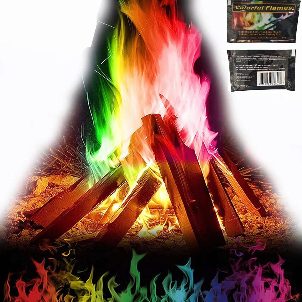 Kolorowa Polvere di Colori del Fuoco do Caminetto da Campeggio 15 G+25 G (Colore assortito)