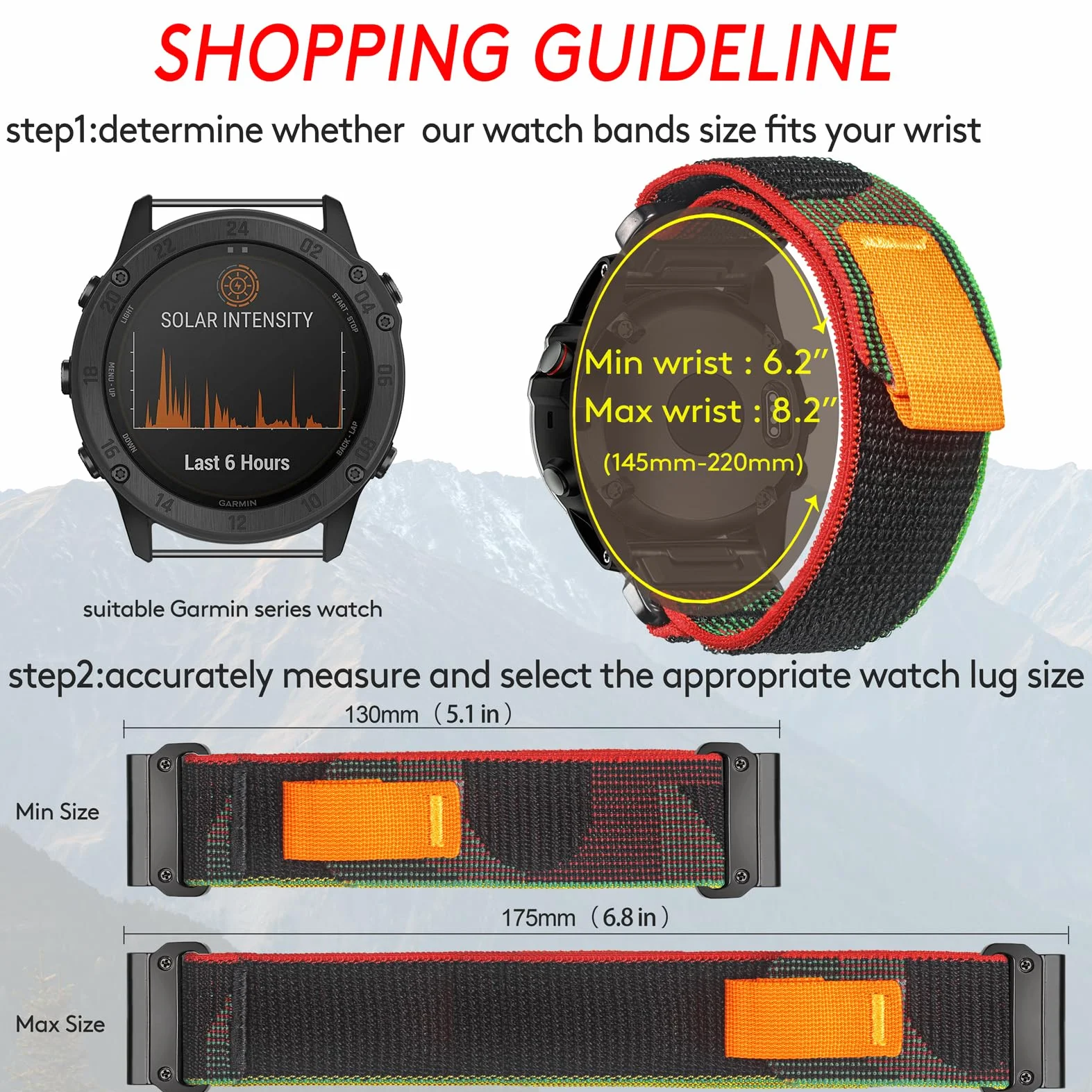 torbollo Watch Band compatibile con Garmin, cinturino sportivo intrecciato per fēnix/Forerunner/Approach/MARQ/quatix/D2 Series cinturino di ricambio robusto per gli uomini