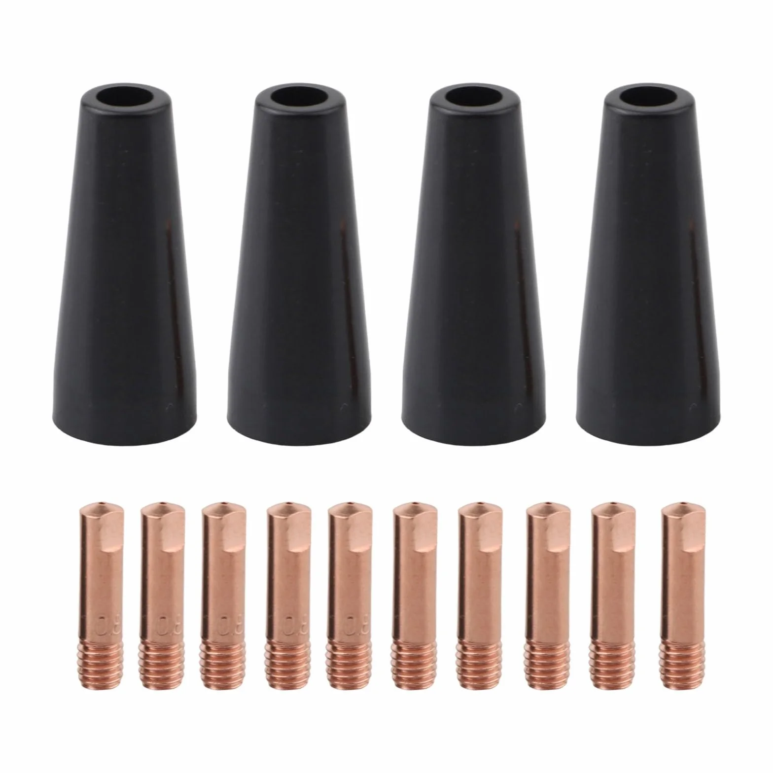 Punte per ugelli saldatura MIG senza gas compatibili 14AK 15AK 4 ugelli 10 punte rame