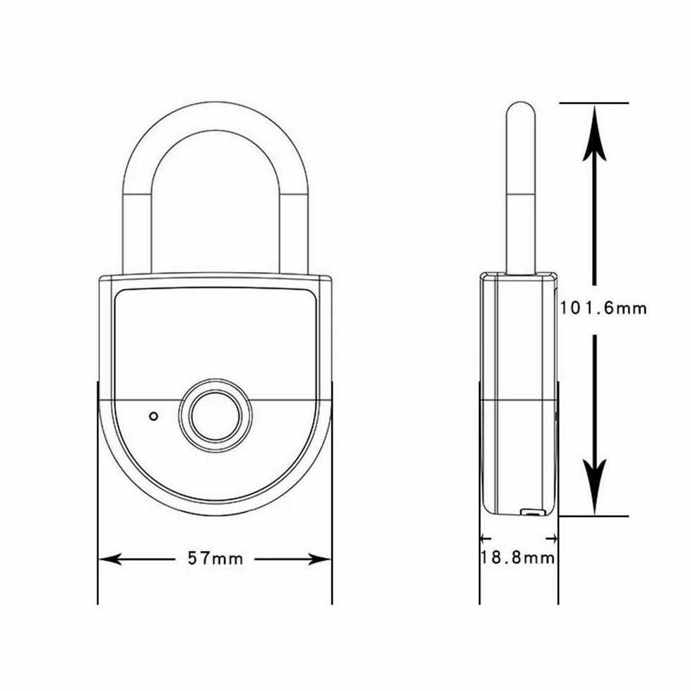 Lucchetto per impronte digitali Smart Touch Lock Metallo impermeabile Antifurto Int Keyless per armadietto palestra, serratura armadietto scuola, zaino, valigia, bagaglio da viaggio