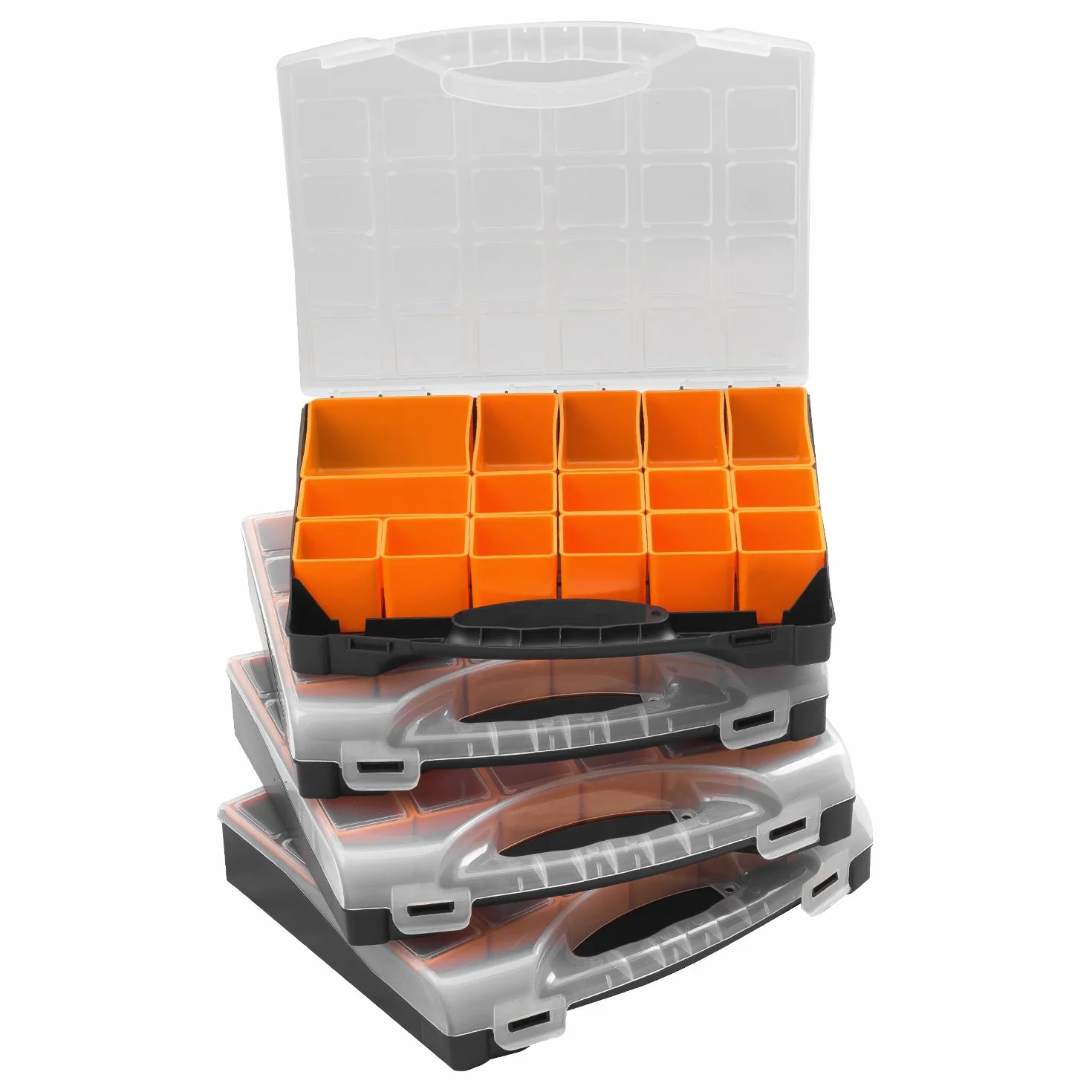 ALUTEC Valigetta a Scomparti 56100 - Cassetta Porta Minuteria con 4 Scatole Professionali 300 Scomparti