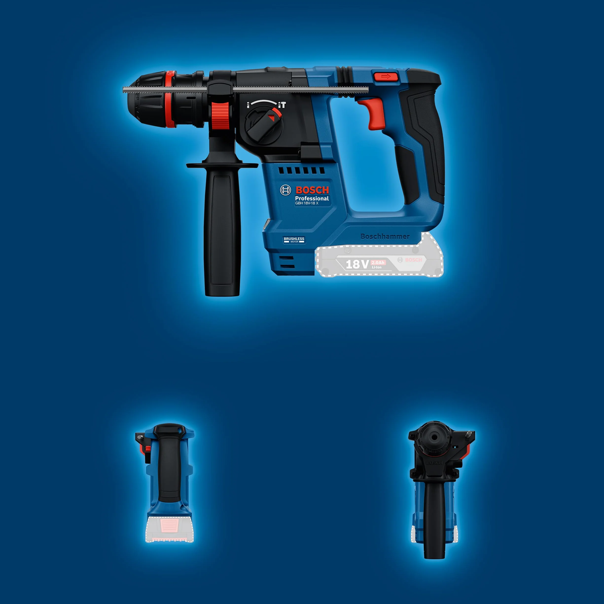 Bosch Professional GBH 18V-18 X Martello perforatore a batteria 18V 2.0Ah