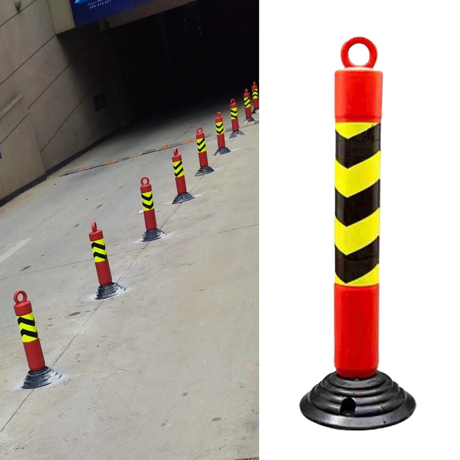 Generico Coni di Sicurezza Flessibili per parcheggi, dissuasori Riflettenti Portatili, colonne di Segnalazione per Passi carrabili, Controllo del Traffico Facile da Usare, soluzioni di Sicurezza per