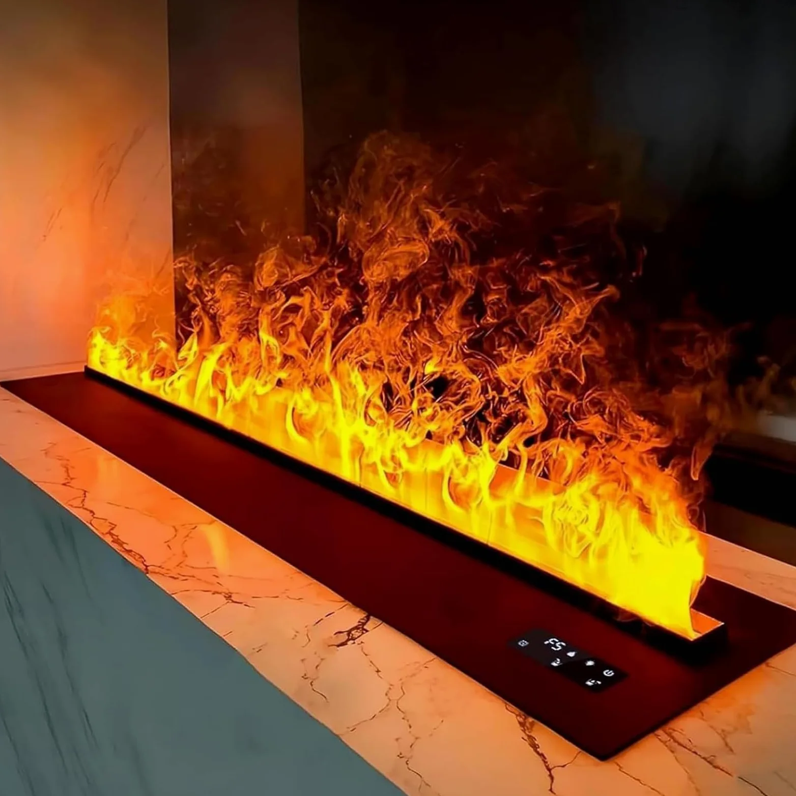 Caminetti Vapore Acqueo 3D Camino A Vapore Acqueo 200cm/78.7in-Flame-Colored | Camino 3d Ad Acqua Nebulizzata,Dotato Di Telecomando E Funzioni Di Temporizzazione, Adatto Per La Decorazione Del Soggiorno